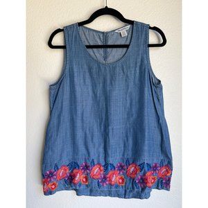 Tommy Bahama/Blue/Flower embroidered Shirt/SzSP/